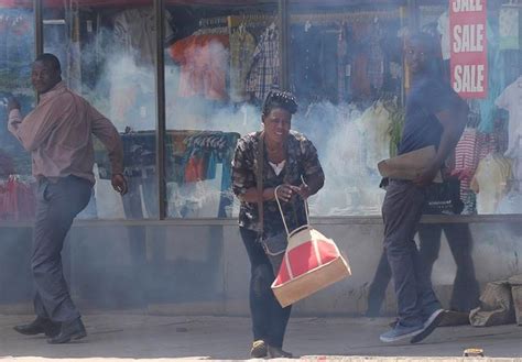 Zimbabwe Police Fire Teargas On Street Vendors