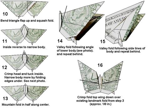 Origami money butterfly folding instructions