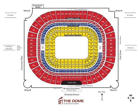 the dome at america s center virtual seating chart seating