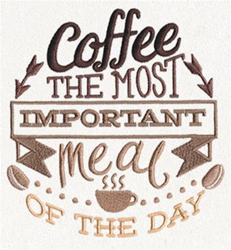 Coffee The Most Important Meal Of The Day Embroidered Waffle Etsy