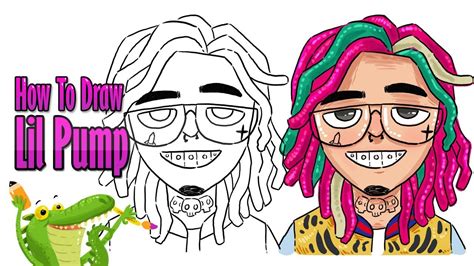 How To Draw Lil Pump Cartoon Youtube