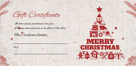 Edit Holiday Certificate Free Printable Merry Christmas Gift