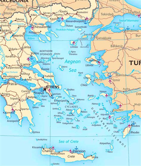 Map Of Aegean Sea With Islands