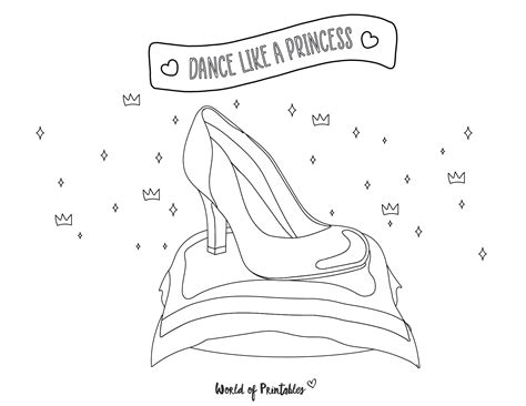 cinderella glass slipper coloring pages