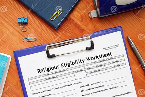 Sba Form 1971 Religious Eligibility Worksheet Editorial Photo Image