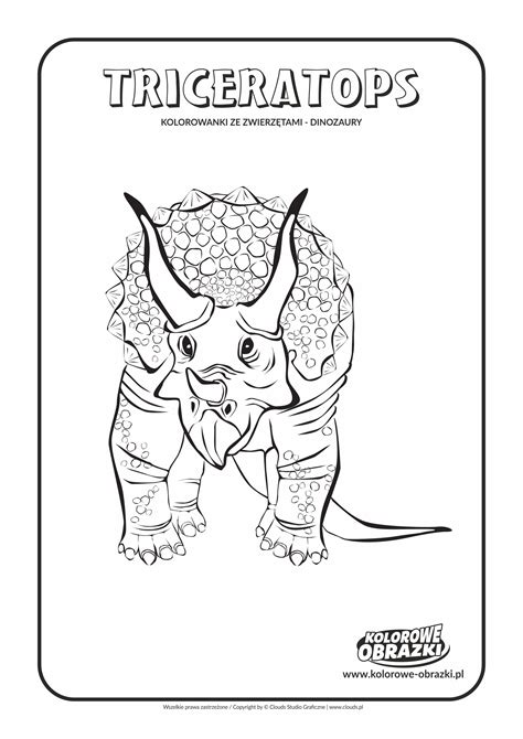 Darmowe kolorowanki do druku i użytku domowego. Triceratops - Kolorowanki dinozaury | Kolorowanki dla dzieci