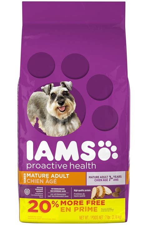 Iams dog food offers a variety of rich ingredients, and undertakes safe manufacturing processes, to ensure delivery of the best foods for every dog breed. IAMS PROACTIVE DOG FOOD HEALTH Senior and Mature Adult Dry ...