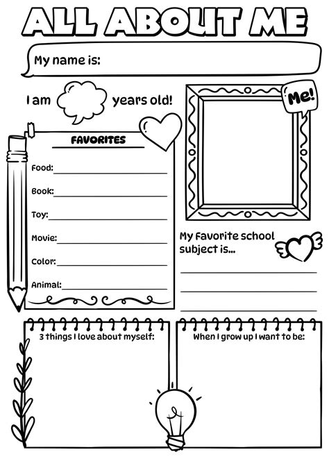 15 Best All About Me Printable Template