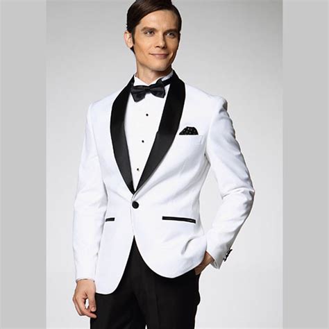 Western White Wedding Tuxedos For Men Groom Wear Prom Evening Party Man