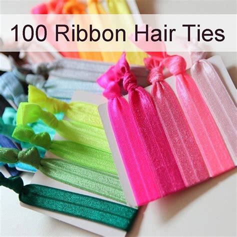 100 Ribbon Hair Ties Elastic Ribbon Hair Ties No Crease