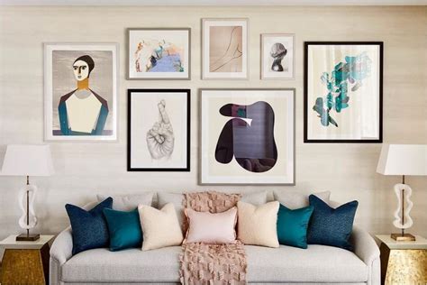 Clustered Art Displays Gallery Wall Living Room Living Room Art Wall Gallery Art Above Couch