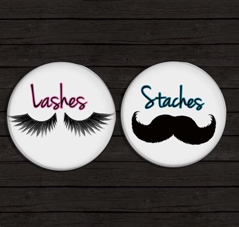 Gender Reveal Pins Lashes Staches Buttons Pins Gender Reveal Etsy