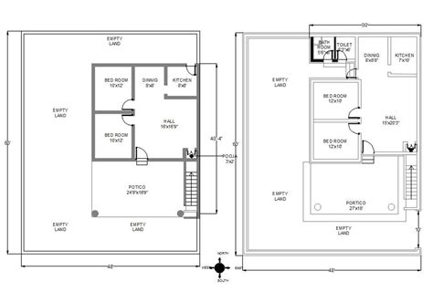 2 Bhk House Plan Autocad Drawing Download Dwg File Cadbull Images And