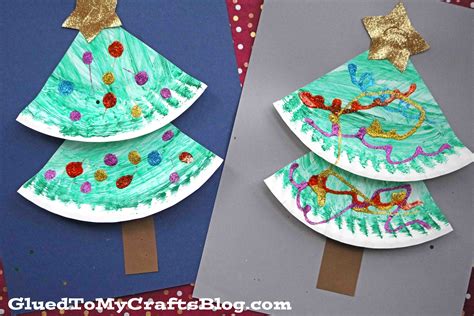 Super Easy Paper Plate Christmas Tree Kid Craft