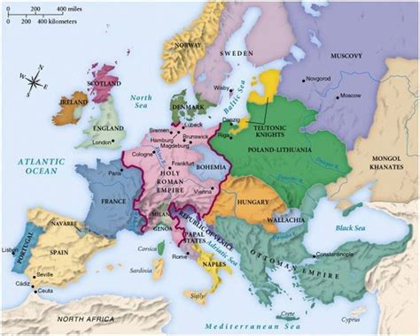 1400 Europe Map Secretmuseum