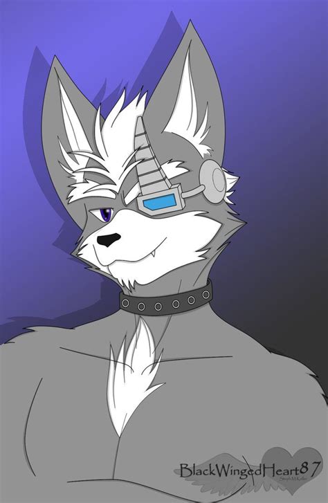 A Drawing Of A Wolf With Headphones On And An Earpiece In His Ears