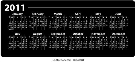 Vector Calendar 2011 Stock Vector Royalty Free 36049684 Shutterstock