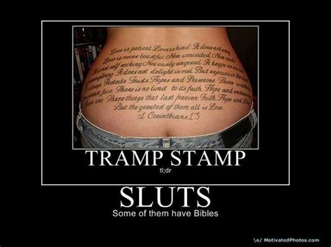 A Woman S Back With The Words Trampstamp On It And An Image Of