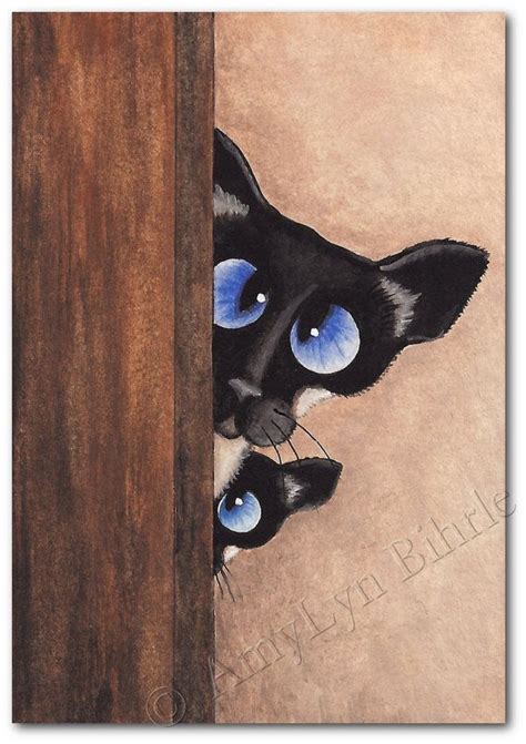 Siamese Sneek A Peek Art Prints And Aceos By Bihrle Ck194 With Images