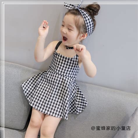 2018 Summer Girls Dress Girl Clothing Plaid Style Dress For Girl