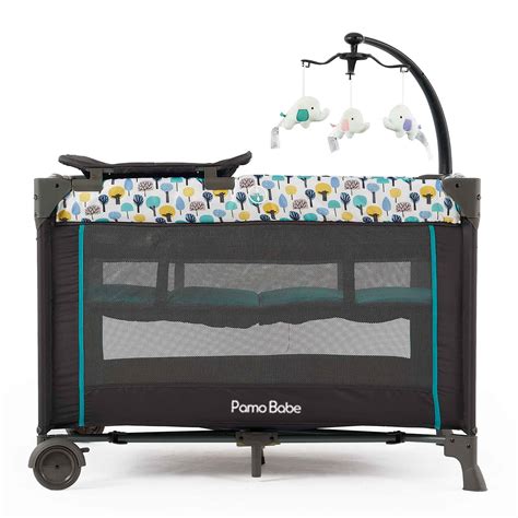 Pamo Babe Unisex Nursery Center Portable Playard And Bassinet With Toy