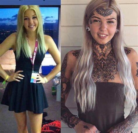 Before And After An Australian Woman Spent Years Of Her Life And On Tattoos And
