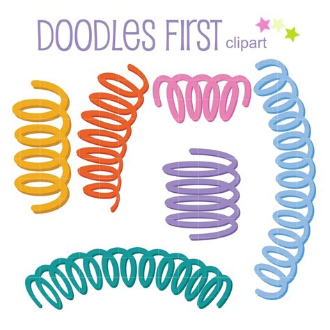 Colorful Coil Spring Digital Clip Art For Scrapbooking Card Making