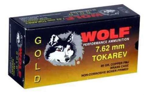 762x25mm Tokarev 85 Grain Full Metal Jacket 50 Rounds Wolf Ammunition