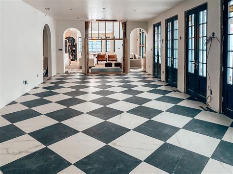 Gray And White Checkered Tile Floor Melanieausenegal