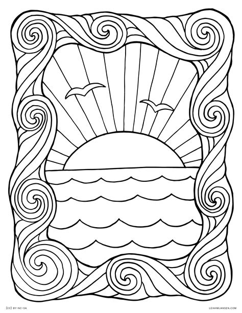 Beach And Ocean Coloring Pages Sketch Coloring Page