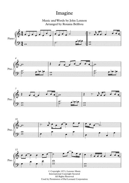 Imagine By John Lennon Easy Piano Free Music Sheet 2022