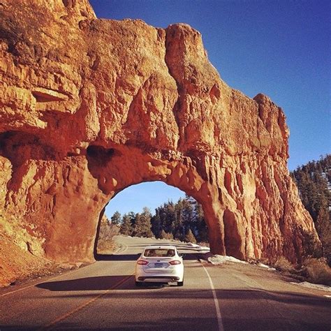 Passing Through The Red Canyon Tunnels Almost To Bryce Canyon