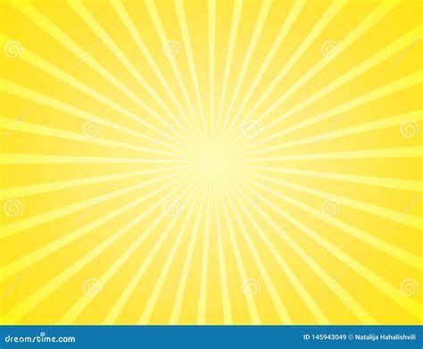 Sunburst Yellow Rays Pattern Radial Sunburst Ray Background Vector