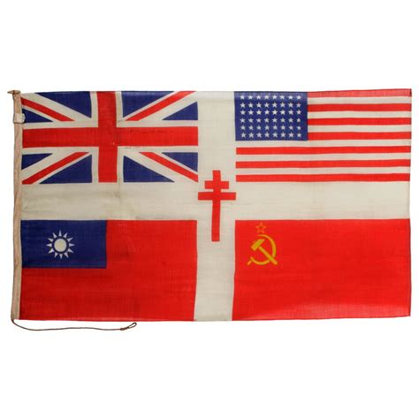 Stunning Wwii Allied Forces Flag With The Cross Of Lorraine At 1stdibs