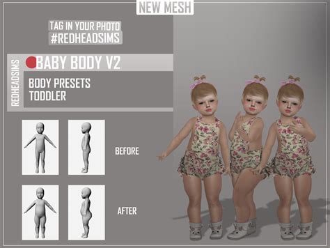 Baby Body Presets New Mesh Compatible With Hq Mod Sims 4 Toddler