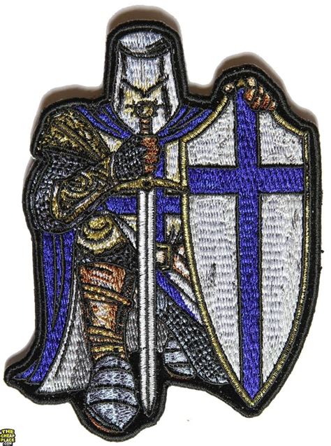 Blue Crusader Knight Small Patch Crusader Knight Knight Biker Patches