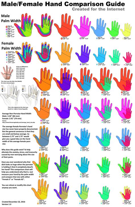 Average Hand Comparison Chart This Was Created So That You Can Compare