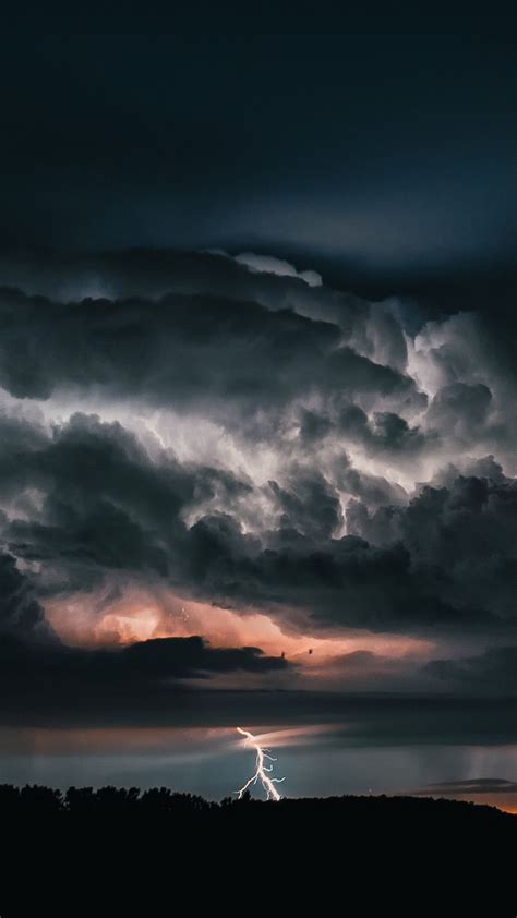 Lightning Thunderstorm Cloudy Sky 1080x1920 Wallpaper Lightning