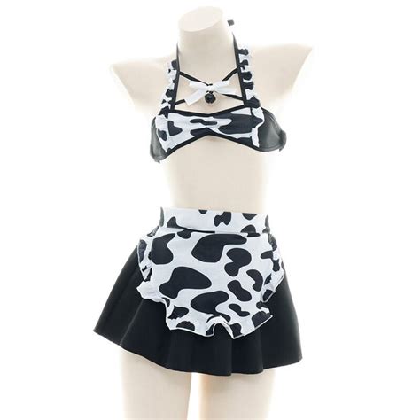 cow swimsuit bodysuit bikini maid unifrom costume cw001