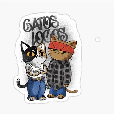 Gatos Locos Sticker For Sale By Ppmid Redbubble
