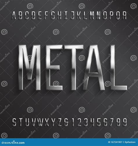 Beveled Chrome Alphabet Vector Font 63919034