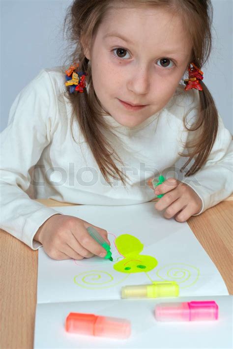 Child Drawing Stock Image Colourbox
