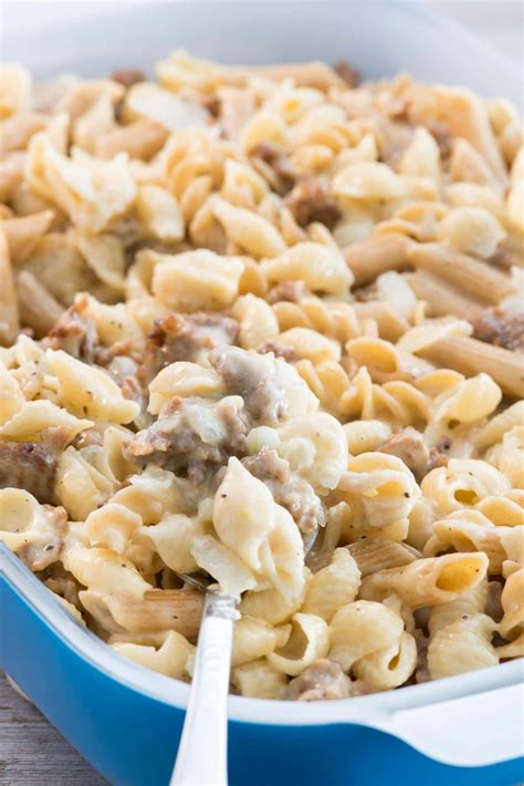 This classic baked macaroni and cheese recipe is seriously so easy to make. Sausage Macaroni and Cheese - Crazy for Crust