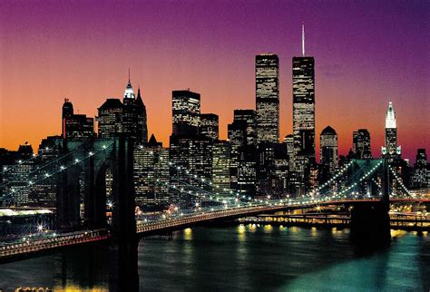 New York City Skyline With Brooklyn Bridge And Wtc Classic O Flickr