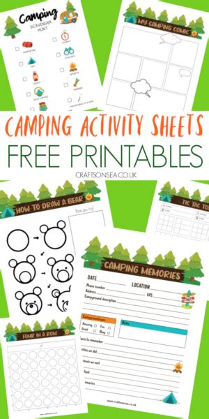 Camping Activity Sheets Free Printables Crafts On Sea