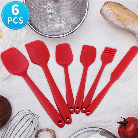 Silicone Spatula Set Pack Red Food Grade Silicone Spatula F Heat