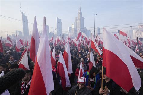 far right nationalists march in poland amid border crisis with belarus the times of israel