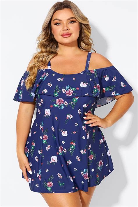 Floral Off Shoulder Tummy Control Lady Swimdress Meetcurve Meetcurve