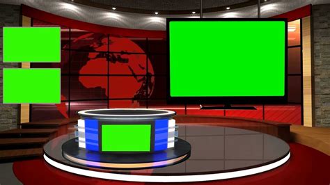 Free Green Screen News Studio With Desk News TV Set 2019 YouTube