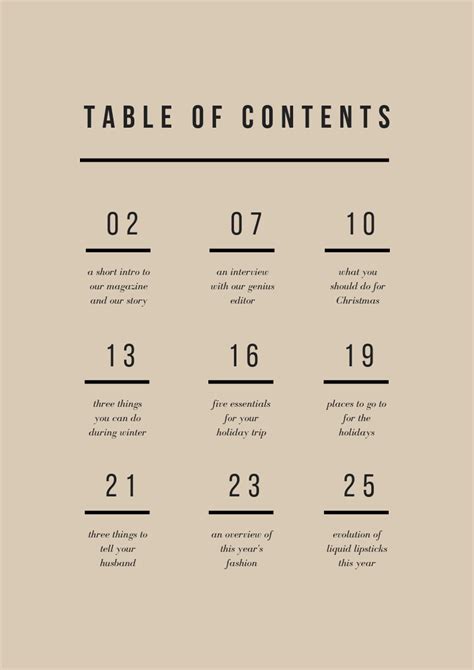 24 Magazine Table Of Contents Template Free Popular Templates Design